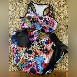 🔴SOLD🔴 Sugar Skull Workout Set - Sports Bra & Pants